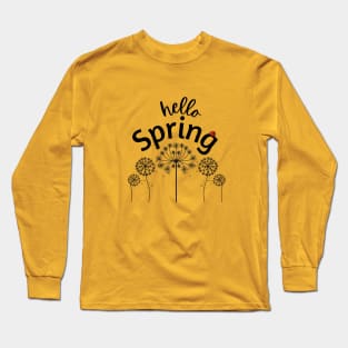 Hello Spring with Red Lady Bug Long Sleeve T-Shirt